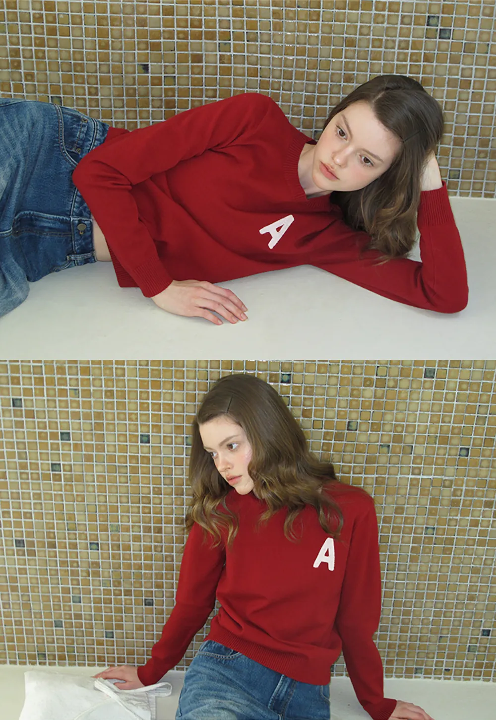 Letter Patch Knit Sweater