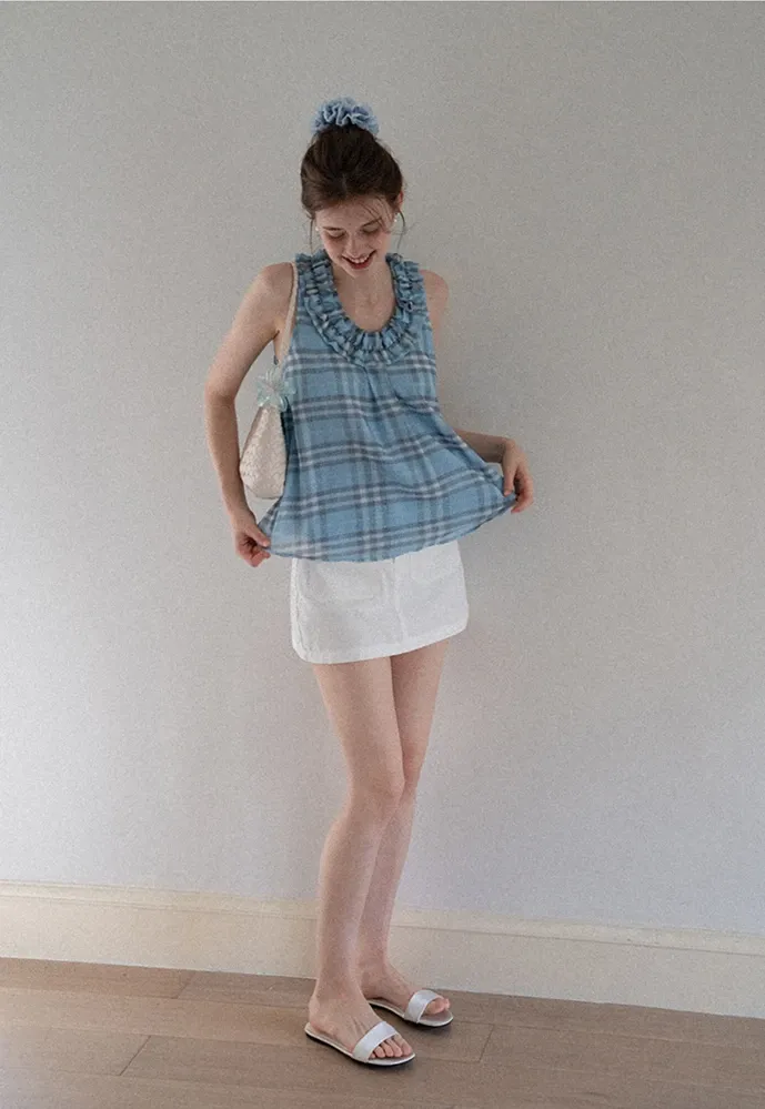 Women High Waist Belted Pocket Mini Skirt