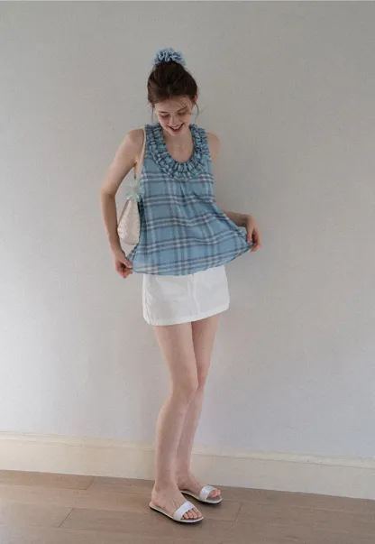 Women High Waist Belted Pocket Mini Skirt
