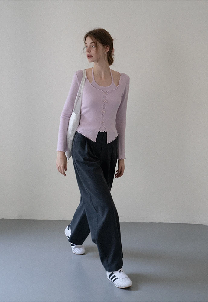 Wide-Leg Pleated Pants