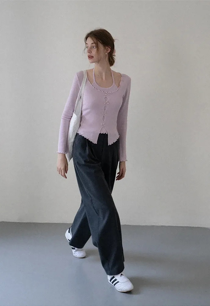 Wide-Leg Pleated Pants