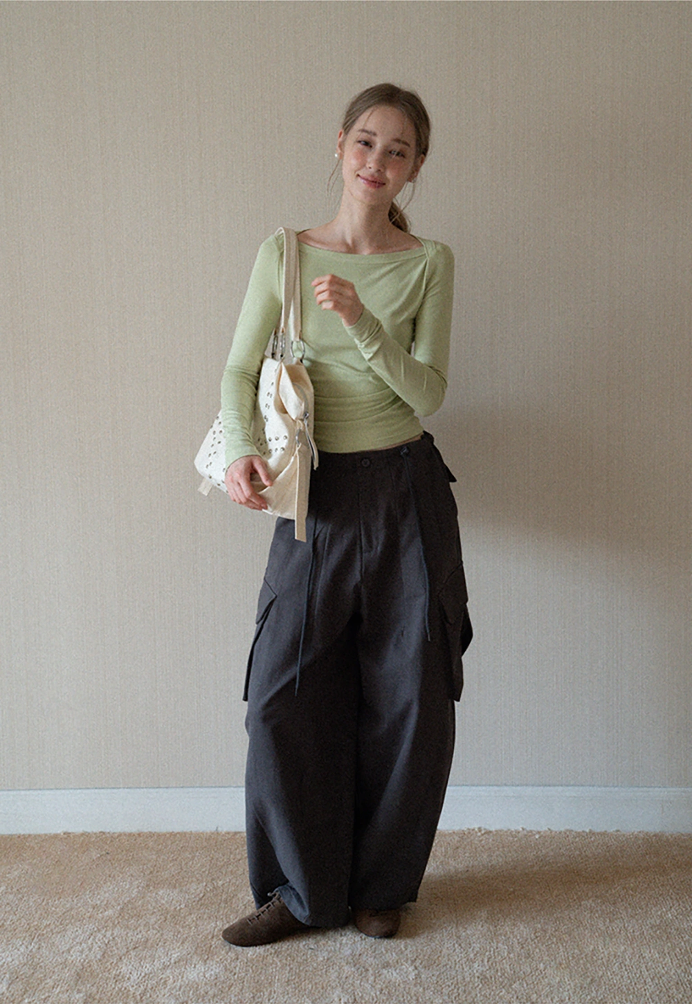 Womens High Waist Cargo Pants