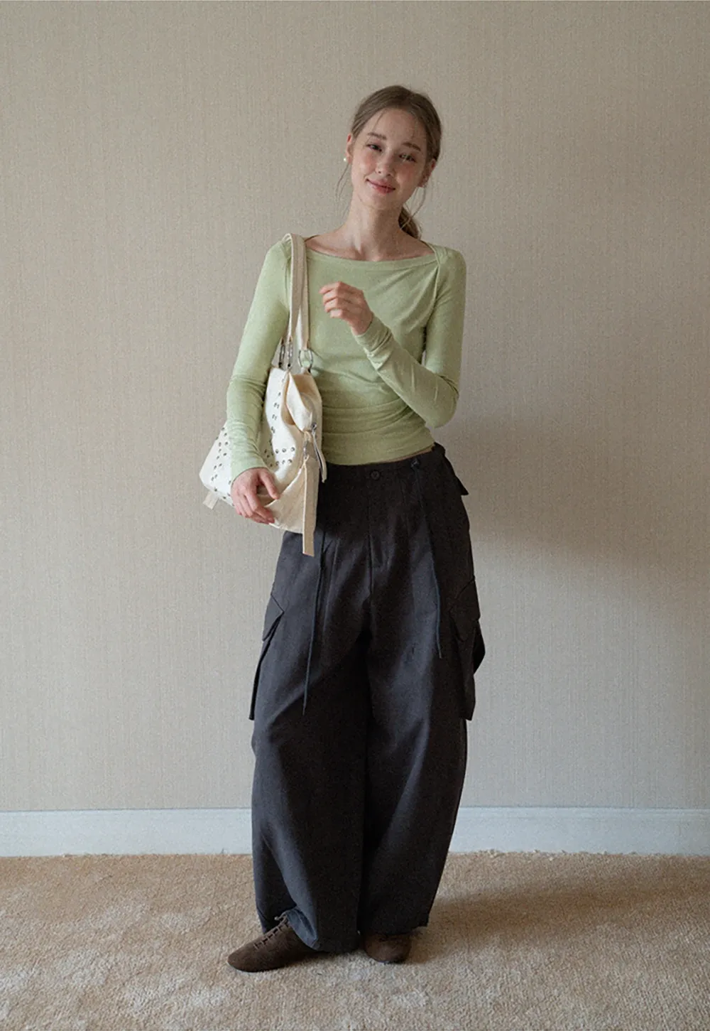 Womens High Waist Cargo Pants