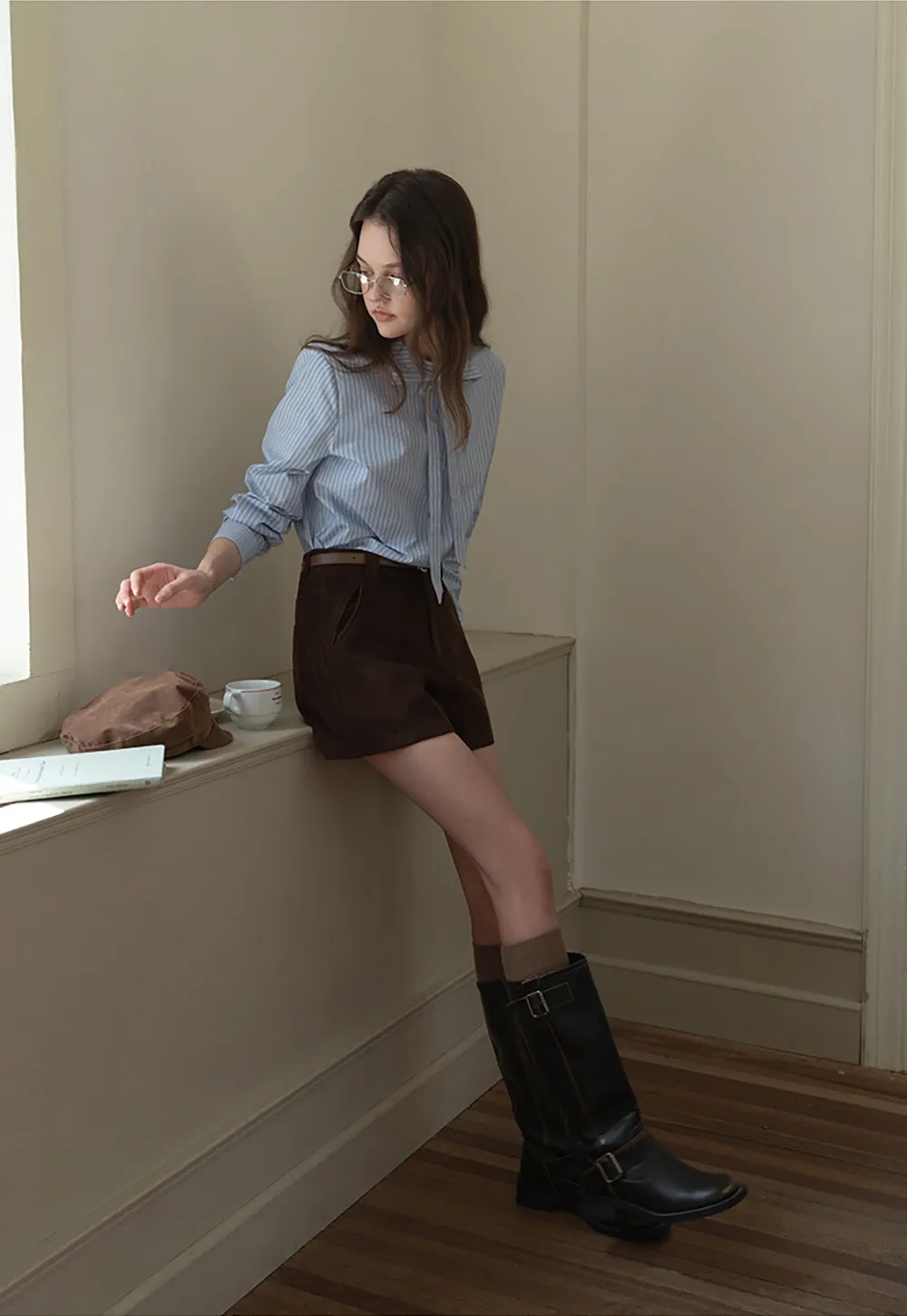 Vintage Belted Corduroy Shorts