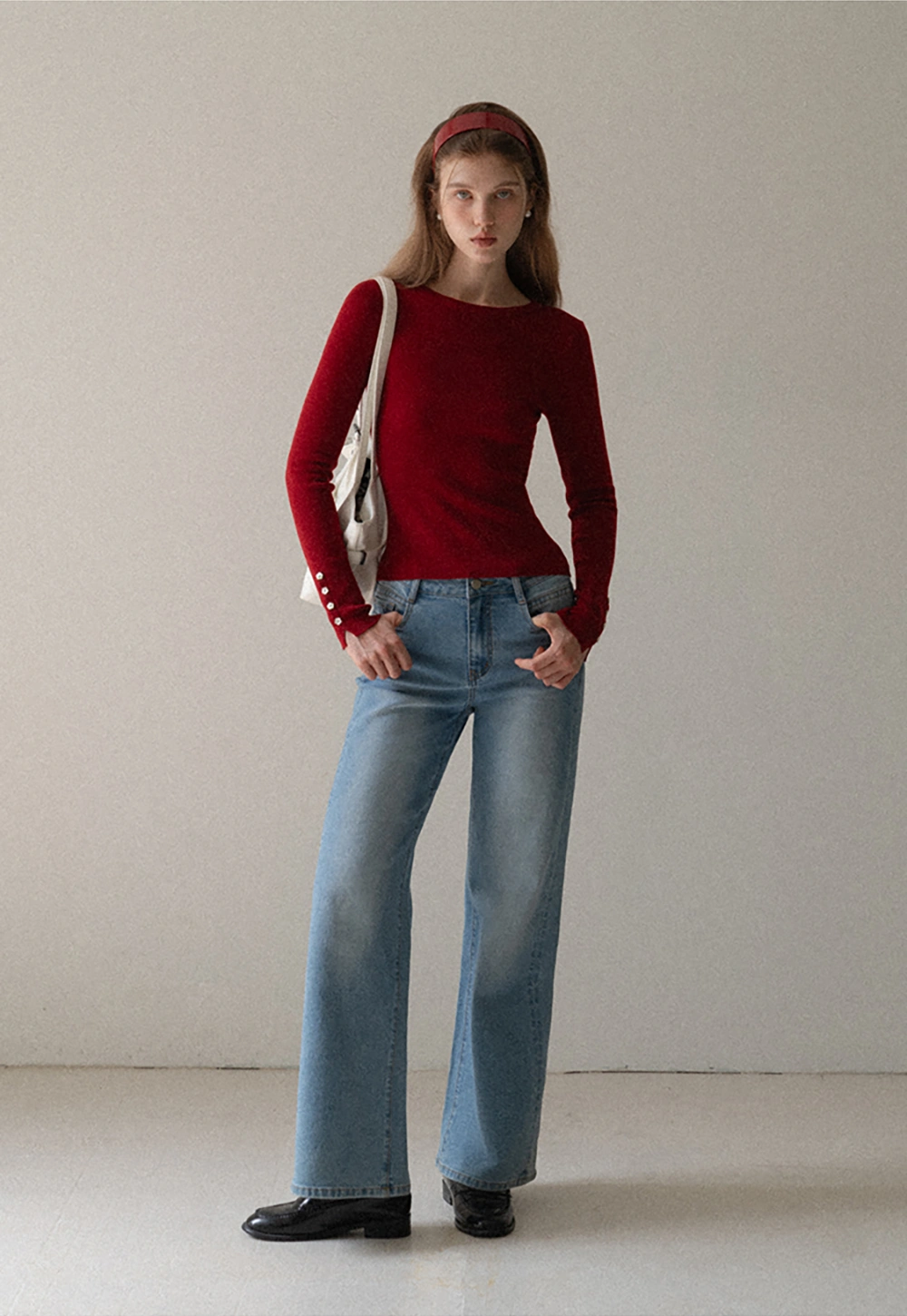 Basic Ribbed Knit Top Women Long Sleeve Pullover