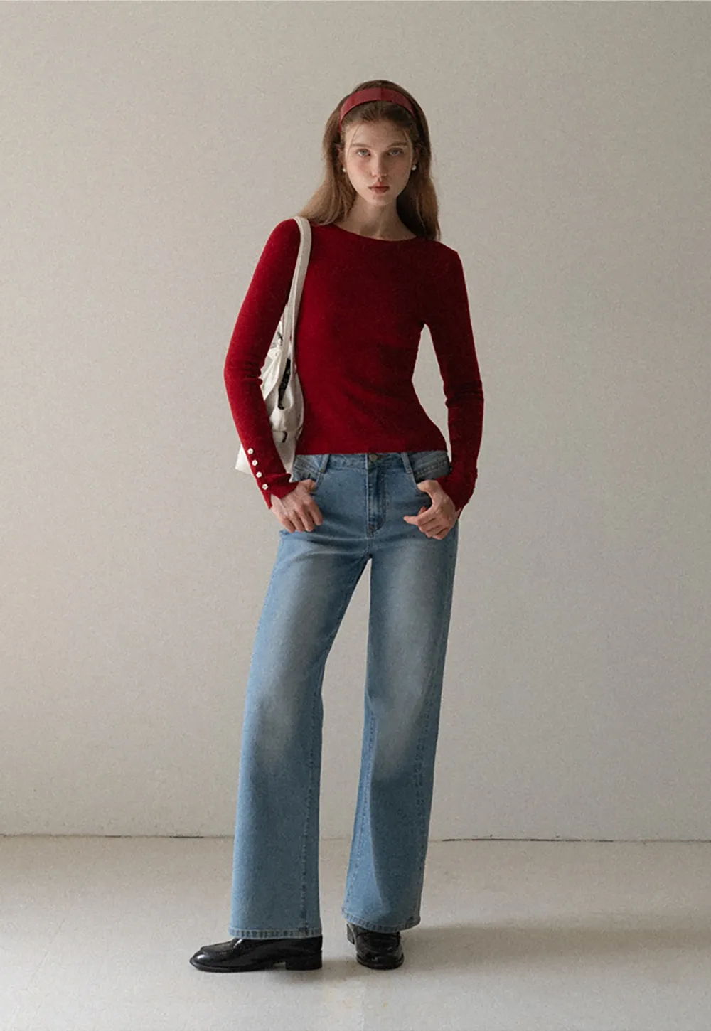 Basic Ribbed Knit Top Women Long Sleeve Pullover