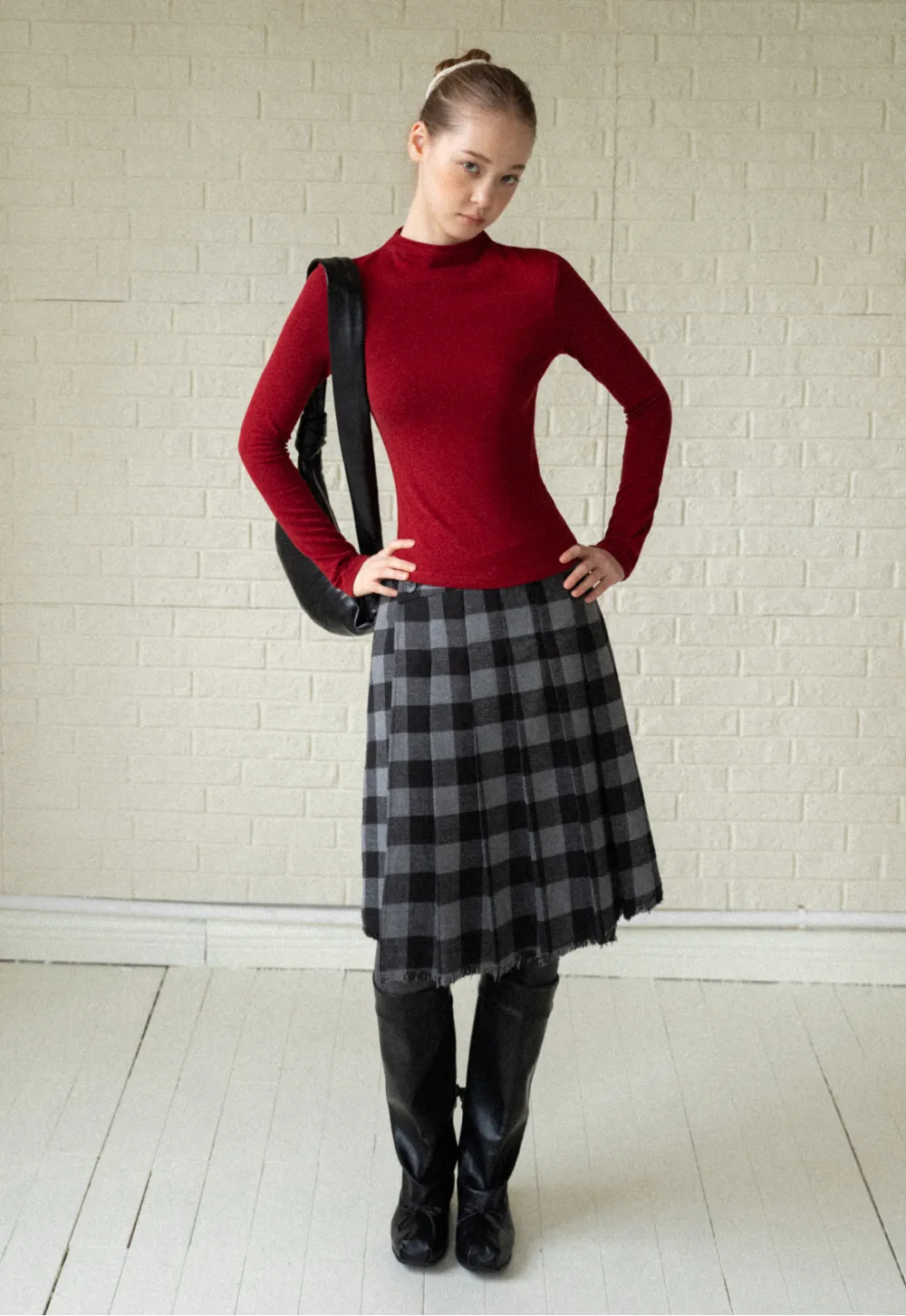 Basic Mock Neck Long Sleeve Top