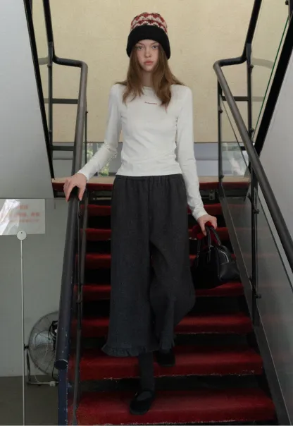 Trendy White Long Sleeve Tee