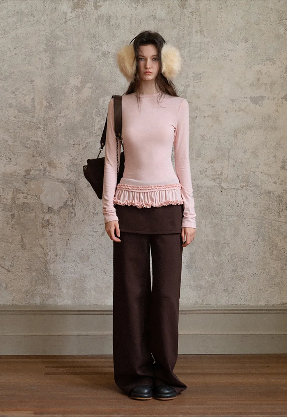 Women High Waist Wide Leg Skirted Lounge Pants