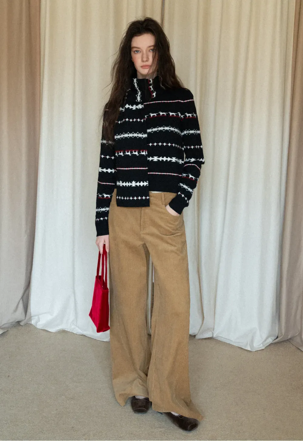 Wide-Leg Corduroy Pants