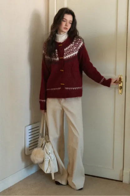 Fair Isle Button-Down Cardigan