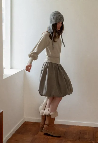 Bubble Hem Mini Skirt