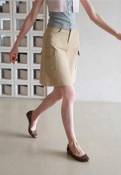 Cargo Pocket A Line Skirt