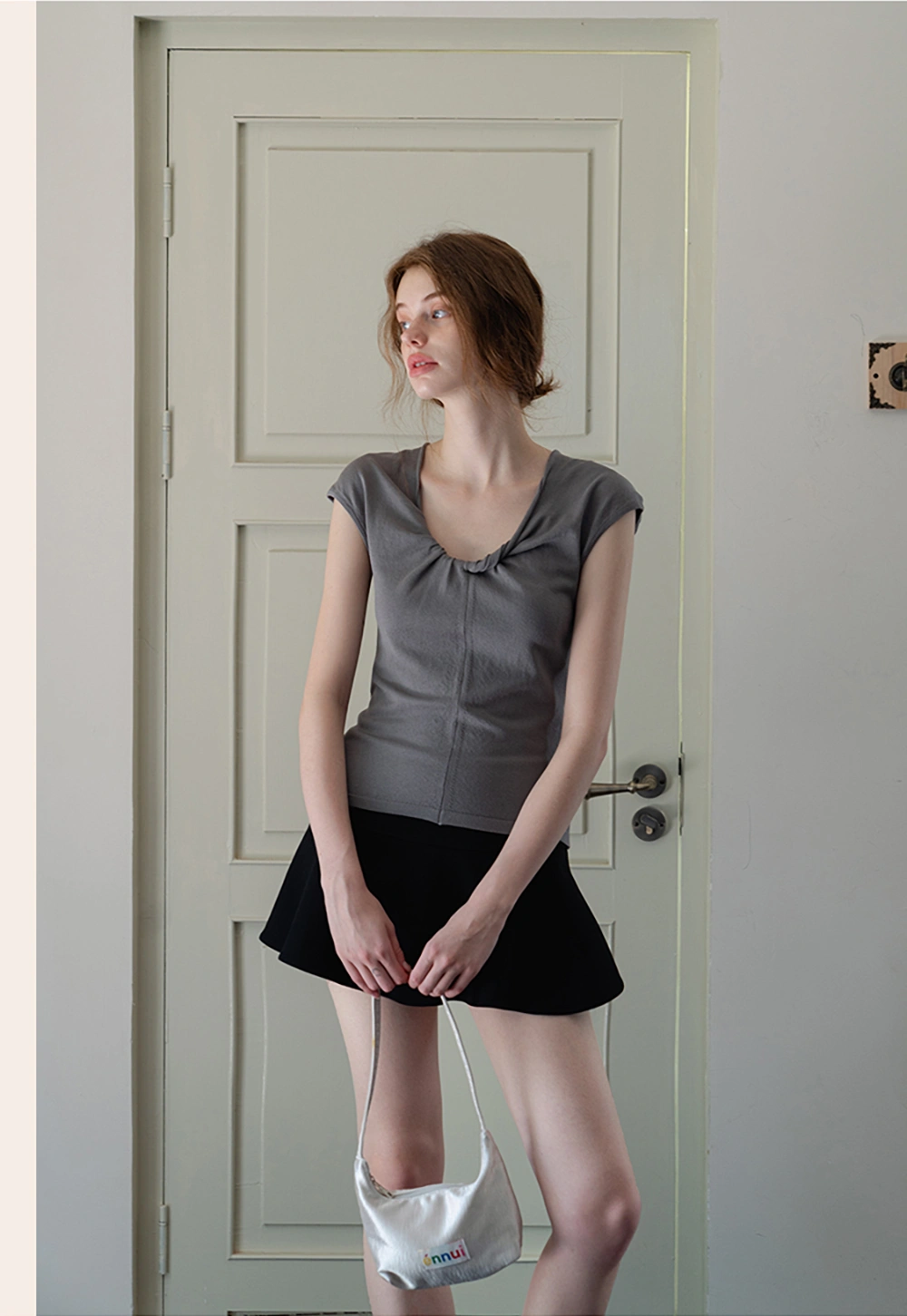 Women’s Ruched Front Slim Fit Cap Sleeve Top
