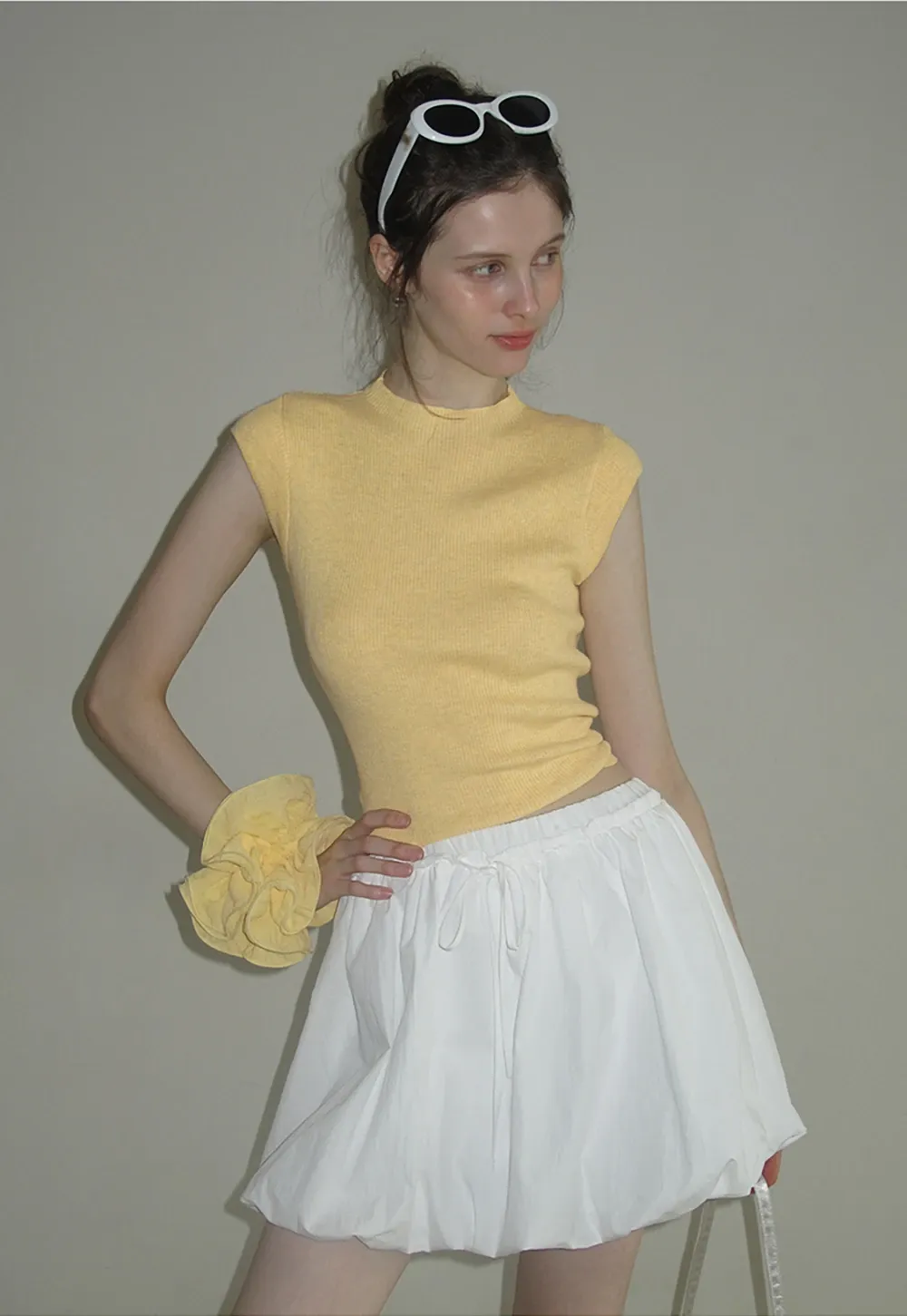 Women’s Ruched Ring Cutout Knit Top