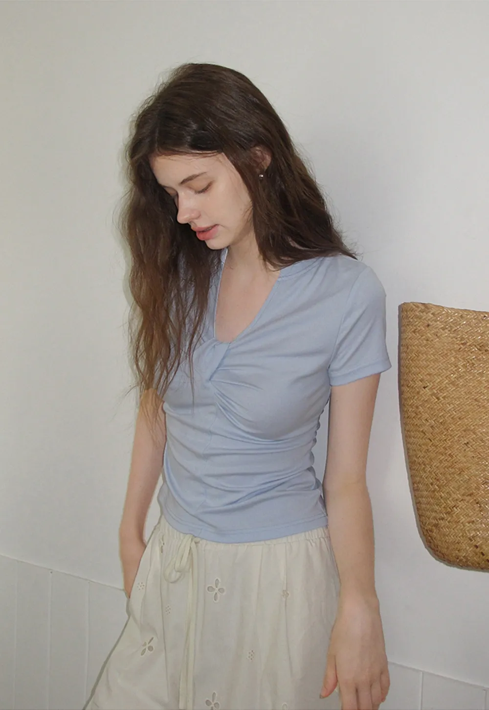 Women’s Ruched Twist Front Tee