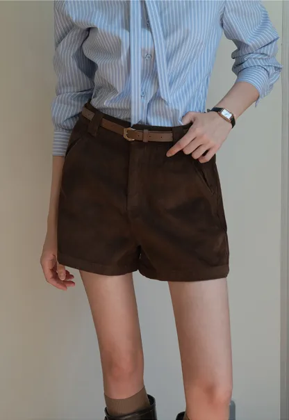 Vintage Belted Corduroy Shorts