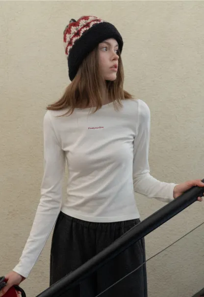 Trendy White Long Sleeve Tee