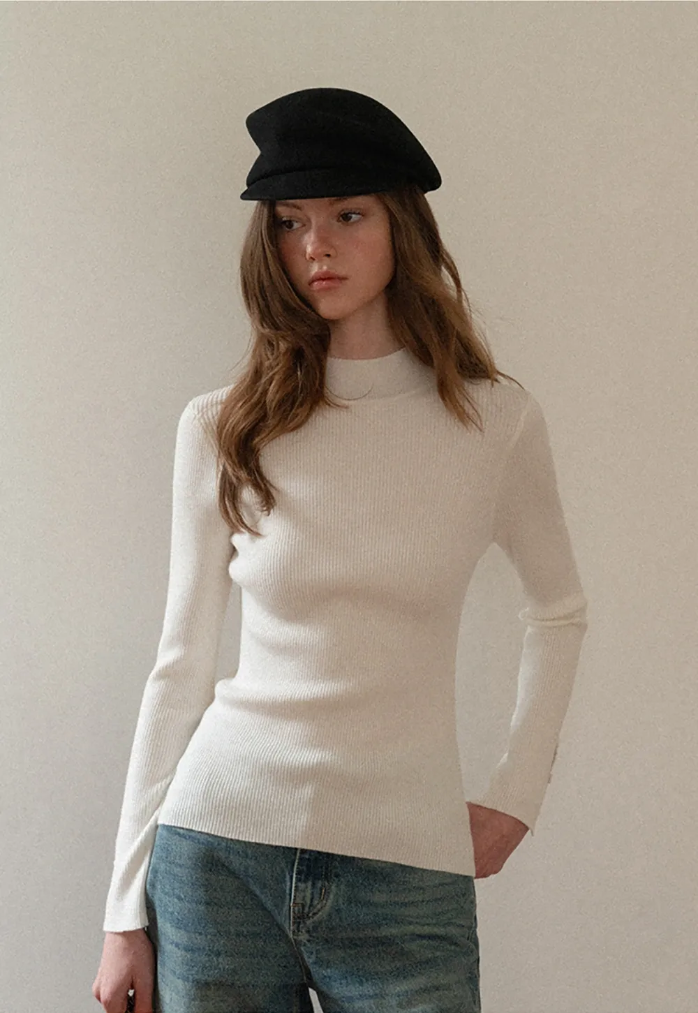 Womens Mock Neck Knit Top