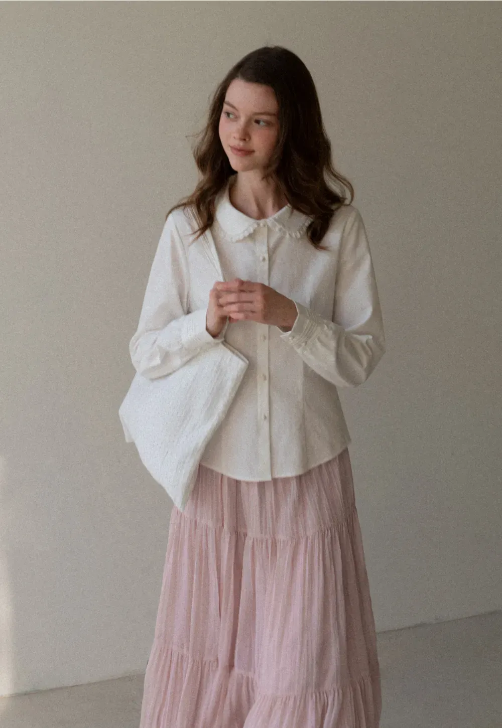 Tiered Crinkle Maxi Skirt