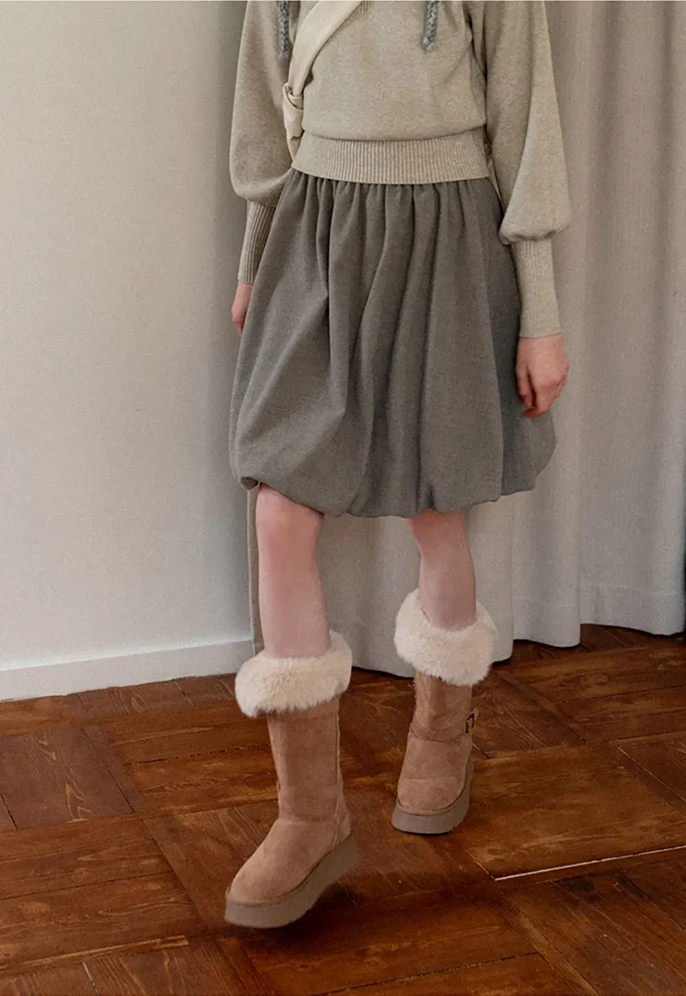 Bubble Hem Mini Skirt