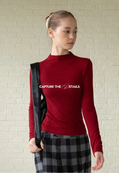 Basic Mock Neck Long Sleeve Top