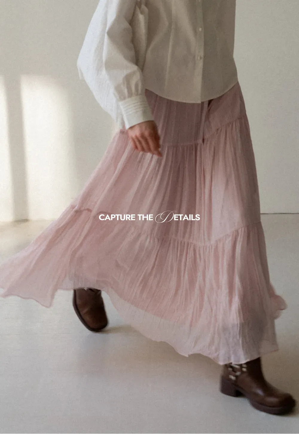 Tiered Crinkle Maxi Skirt