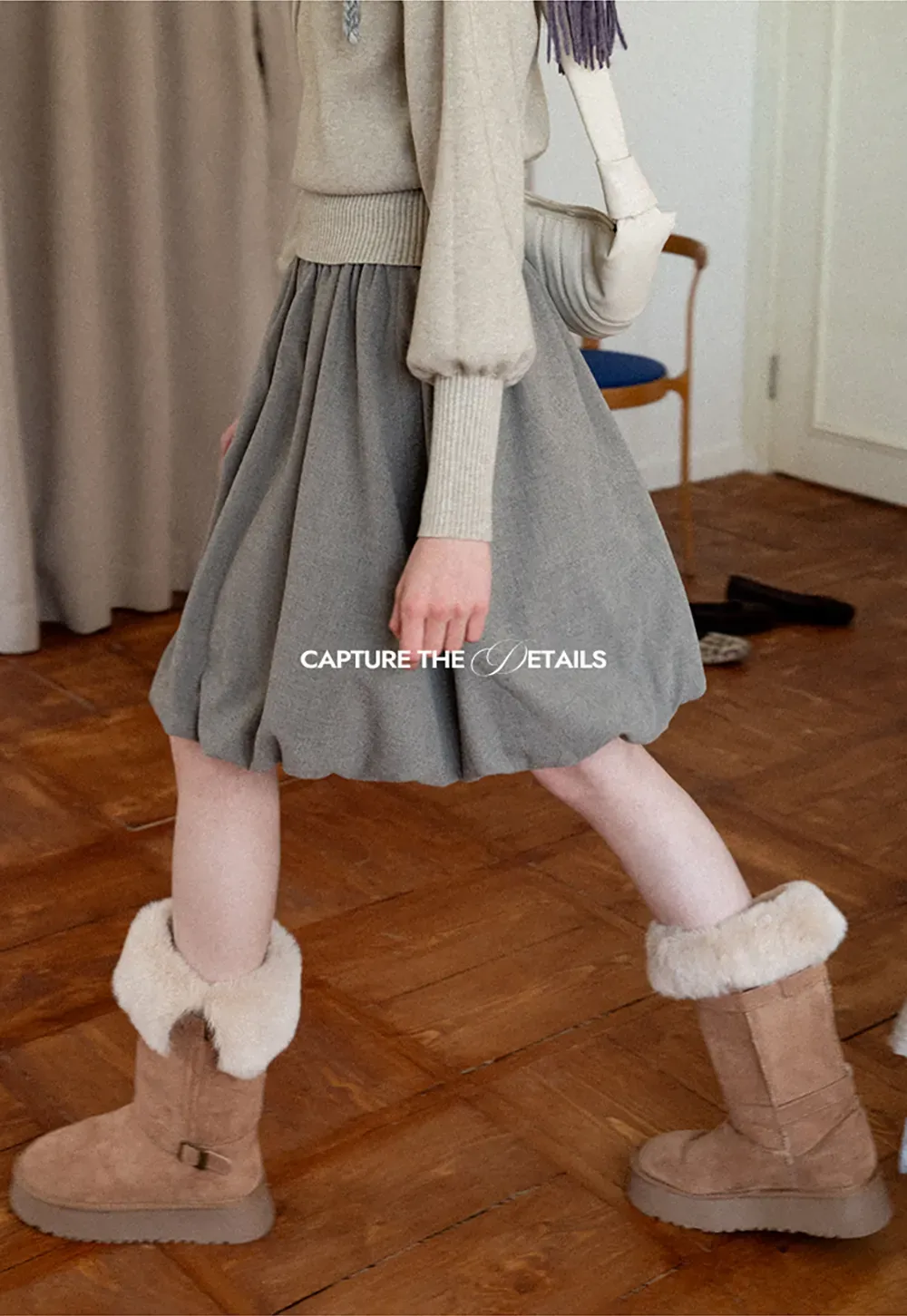 Bubble Hem Mini Skirt