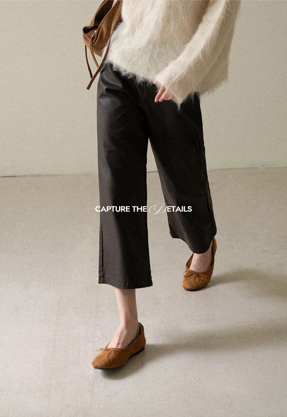 Pleated Wide Leg Leatherette Casual Pants