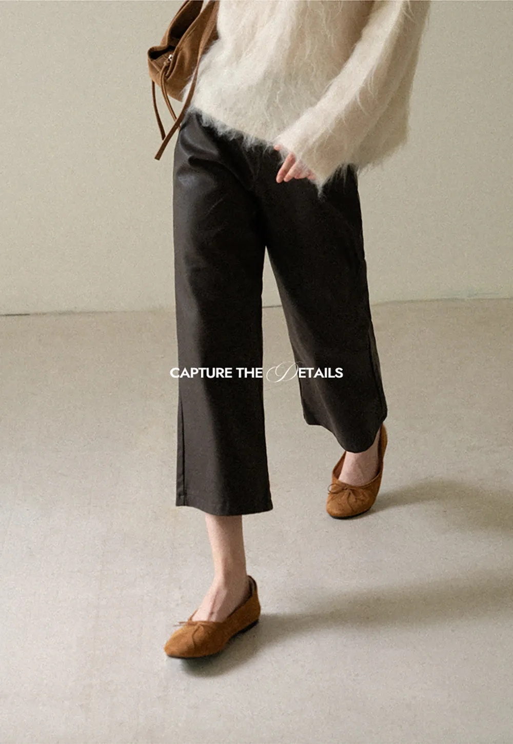 Pleated Wide Leg Leatherette Casual Pants