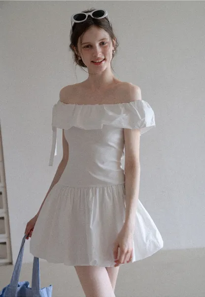 Women’s Cute Off Shoulder Ruffle Dress