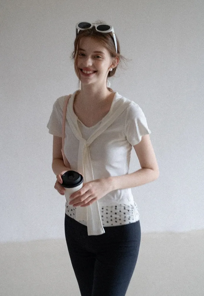 Polka-Dot Foldover Waist Flared Pants