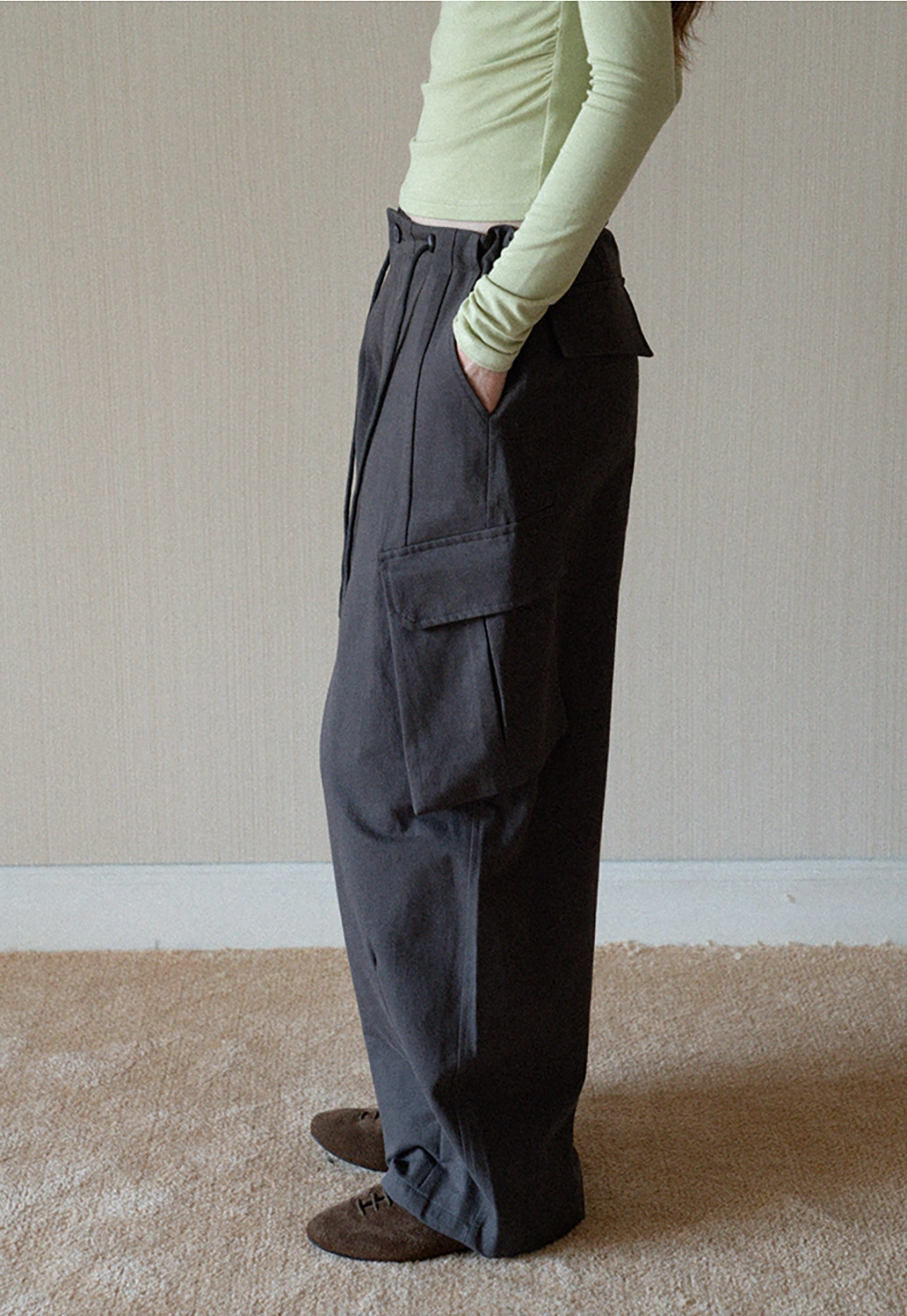 Womens High Waist Cargo Pants