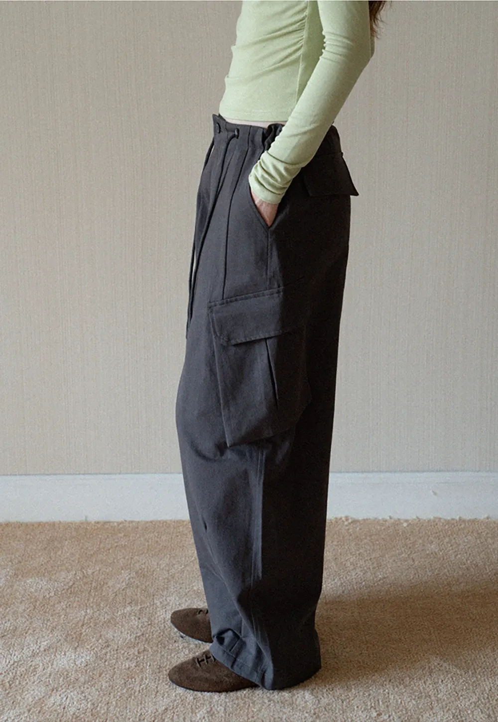 Womens High Waist Cargo Pants