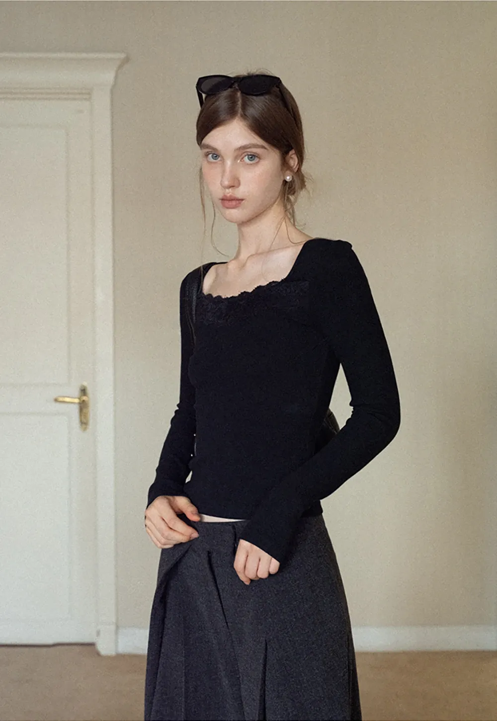 Women High Waist Pleated Wide Leg Trousers