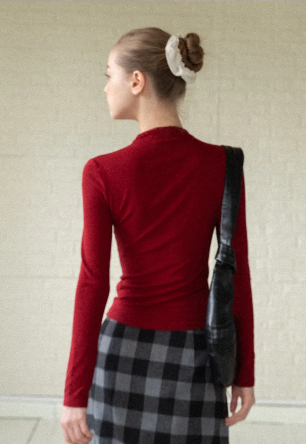 Basic Mock Neck Long Sleeve Top