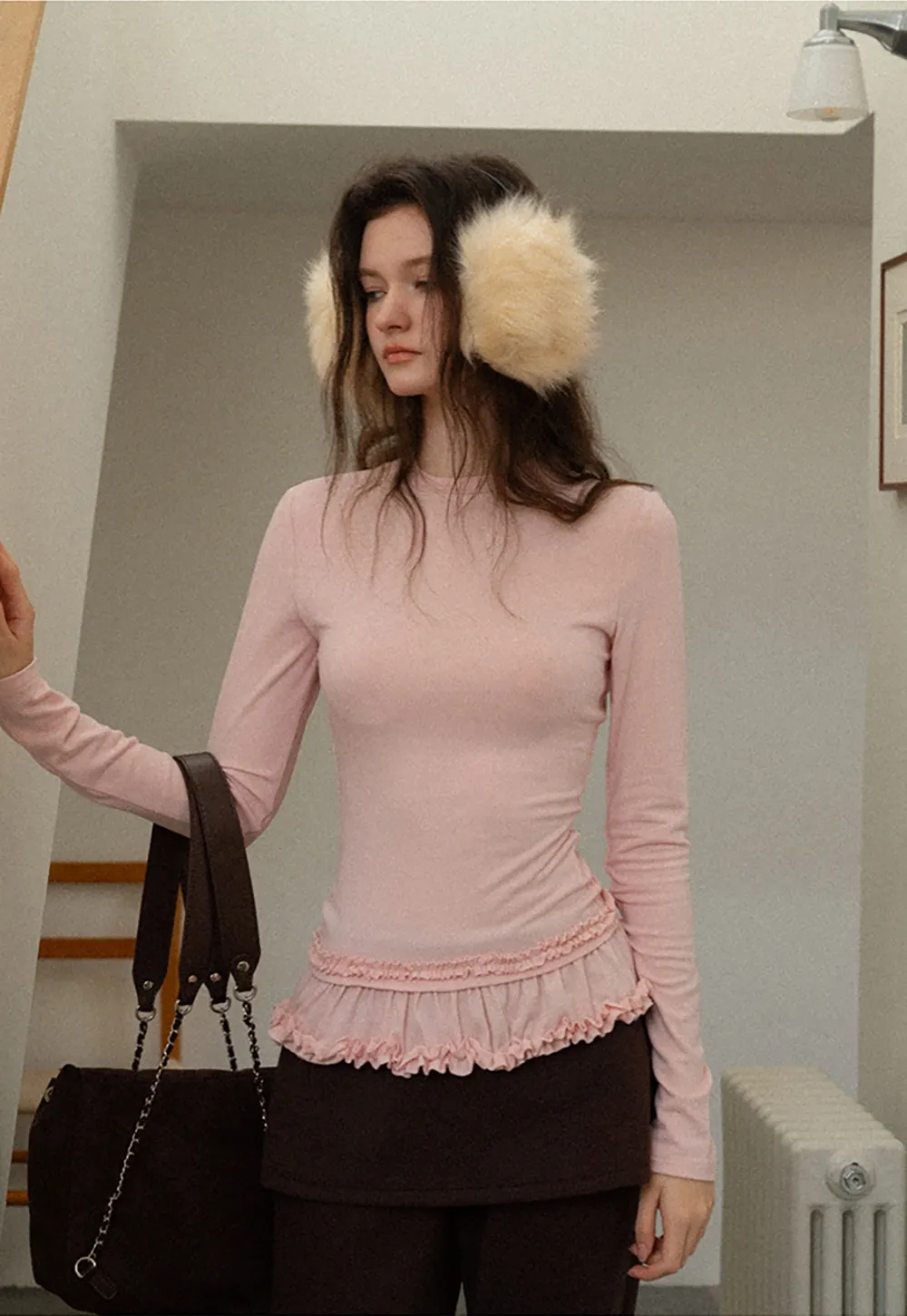 Women High Waist Wide Leg Skirted Lounge Pants