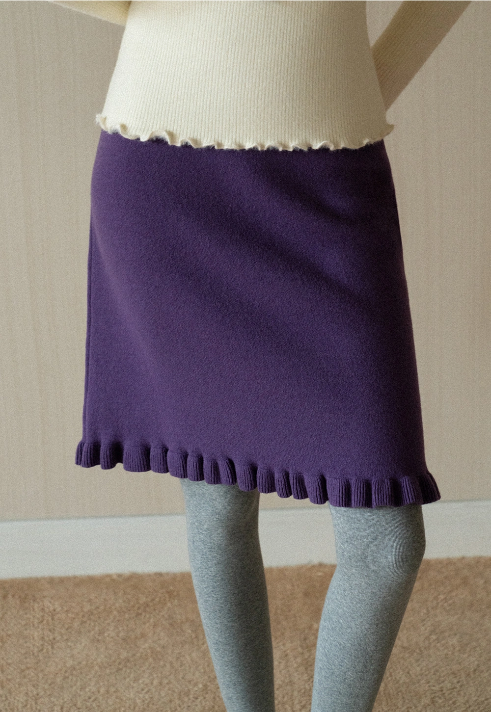 Elegant A-Line Knitted Skirt