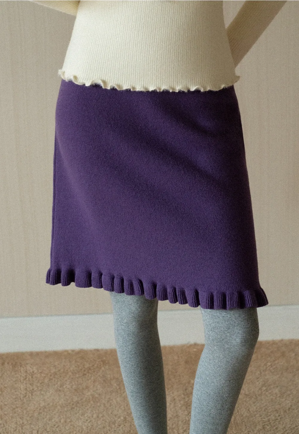 Elegant A-Line Knitted Skirt