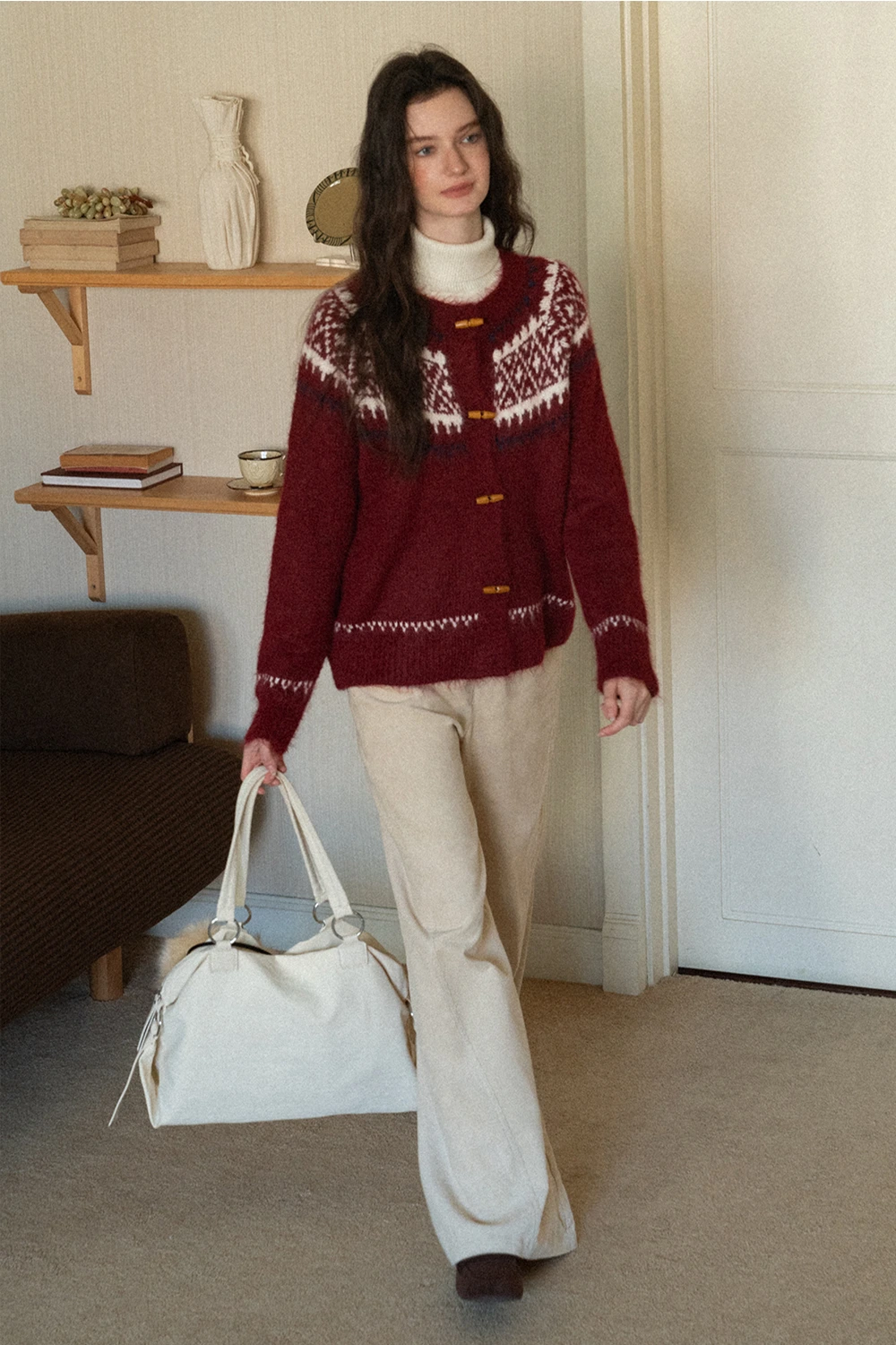 Fair Isle Button-Down Cardigan