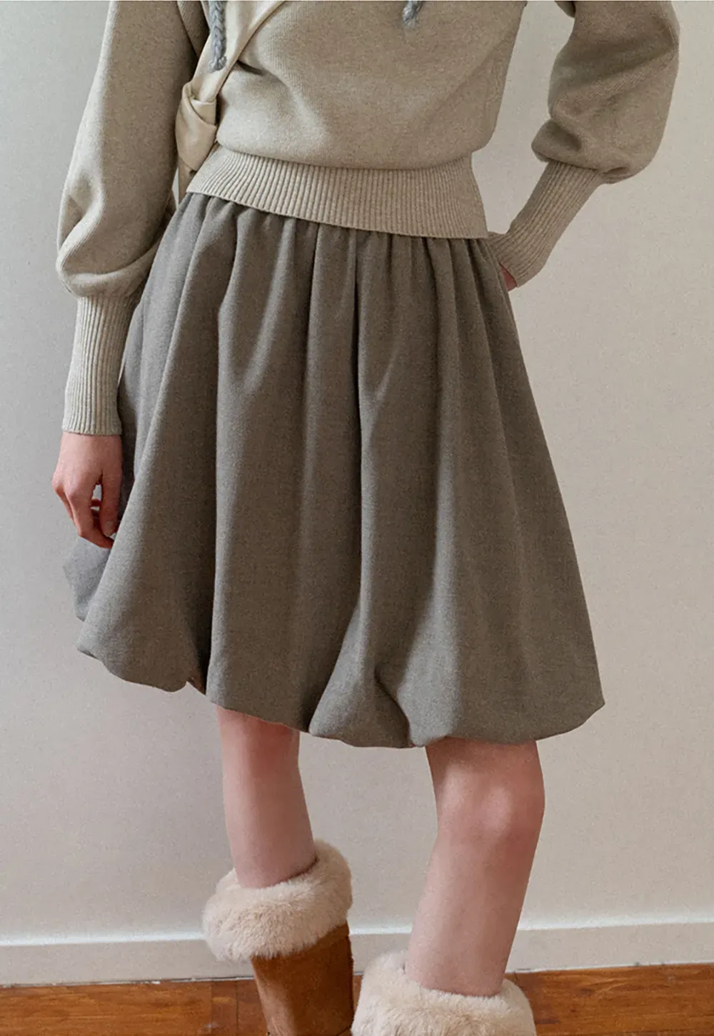 Bubble Hem Mini Skirt