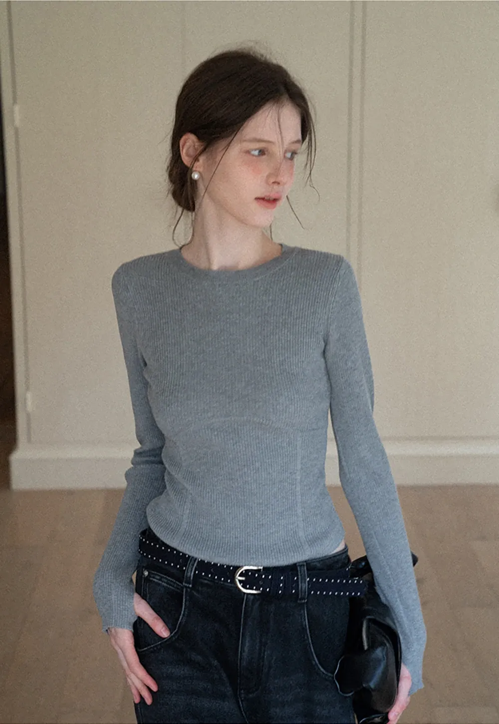 Women Basic Ribbed Sweater for Layering