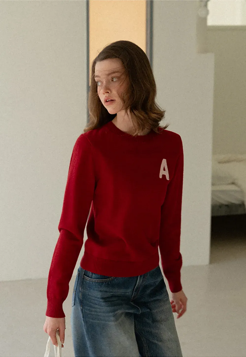 Letter Patch Knit Sweater