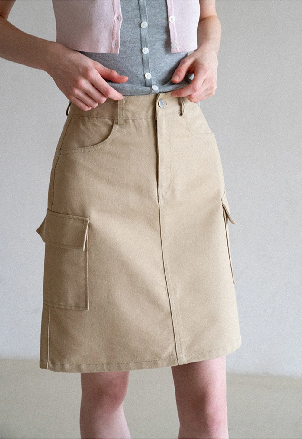Cargo Pocket A Line Skirt