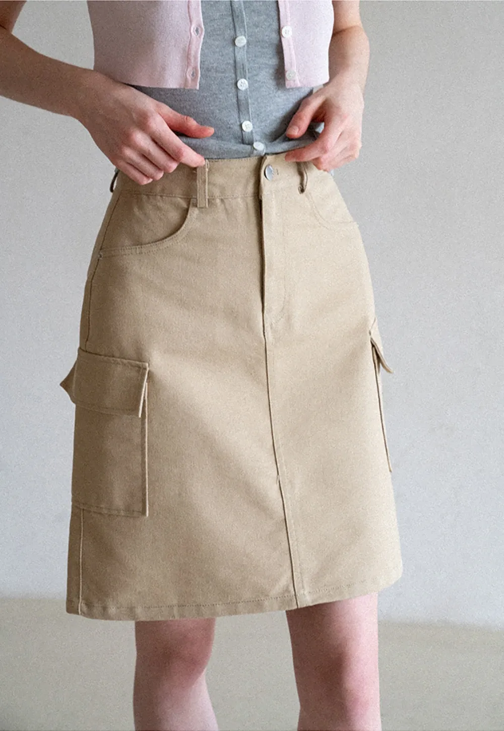 Cargo Pocket A Line Skirt