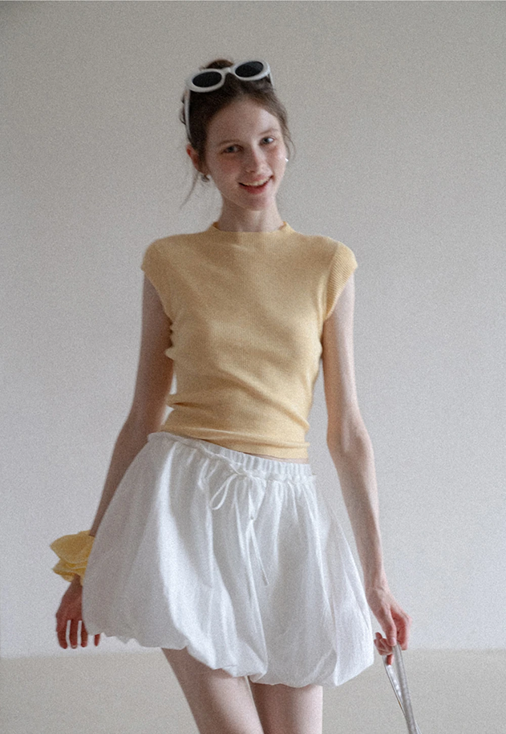 Women’s Ruched Ring Cutout Knit Top
