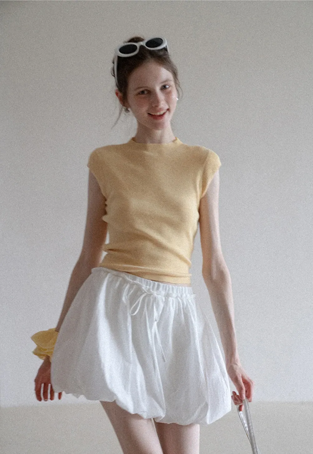 Women’s Ruched Ring Cutout Knit Top