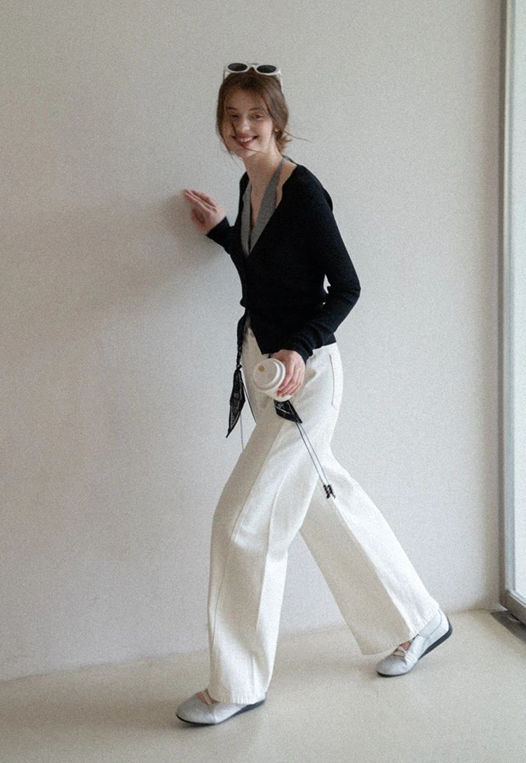 【RONRON】LAYERD HALTER NECK LONG SLEEVE Layered Halter Neck Long Sleeve Knit Top – EGGKA