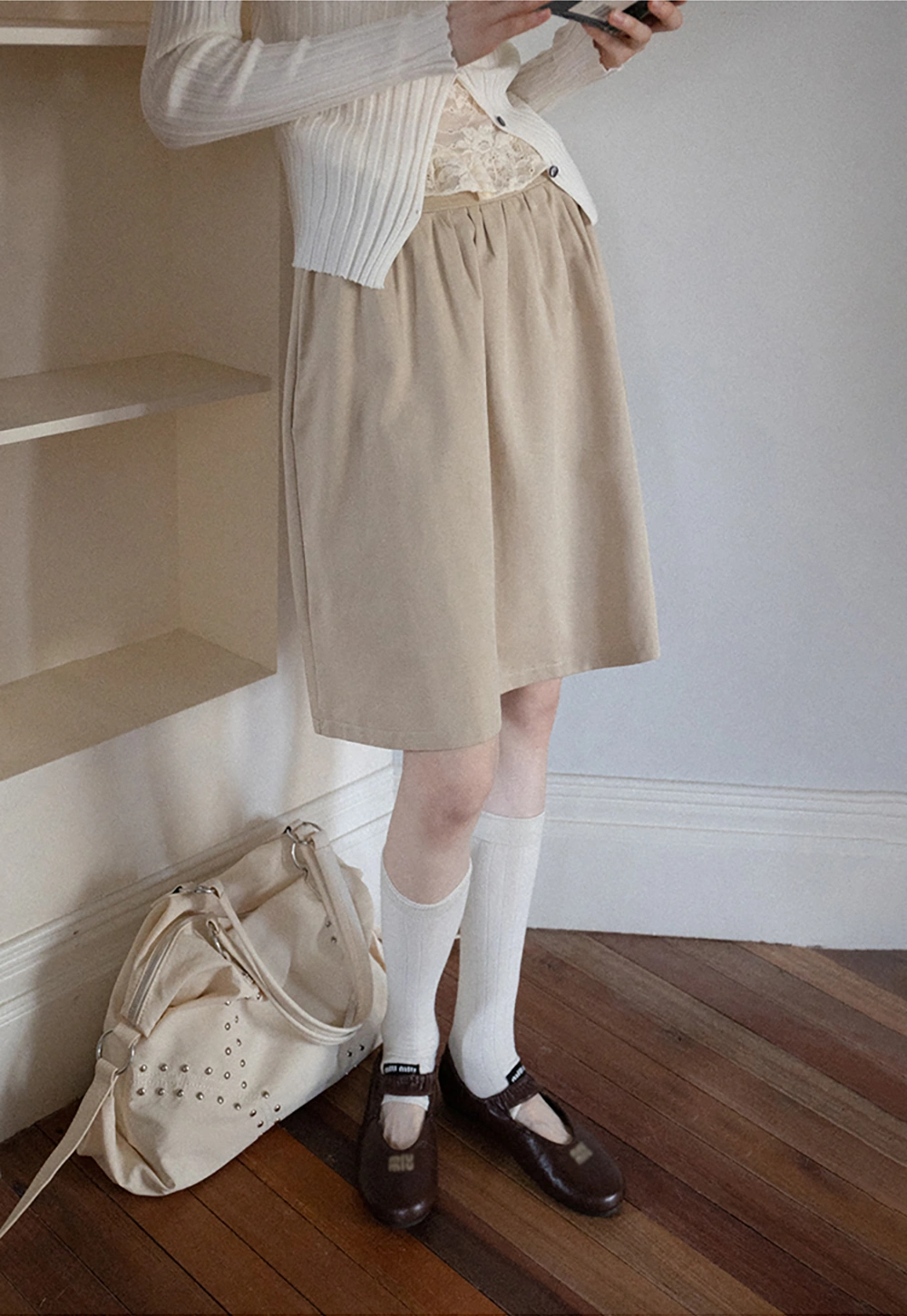 Women's A-Line High Waist Skirt with Pockets