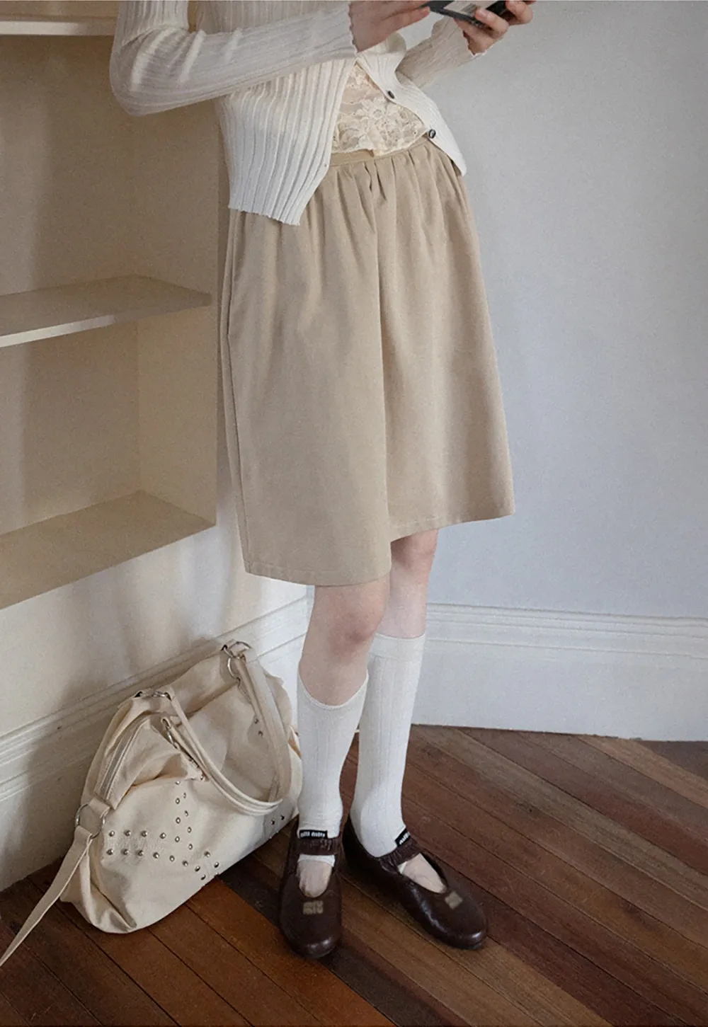 Women's A-Line High Waist Skirt with Pockets